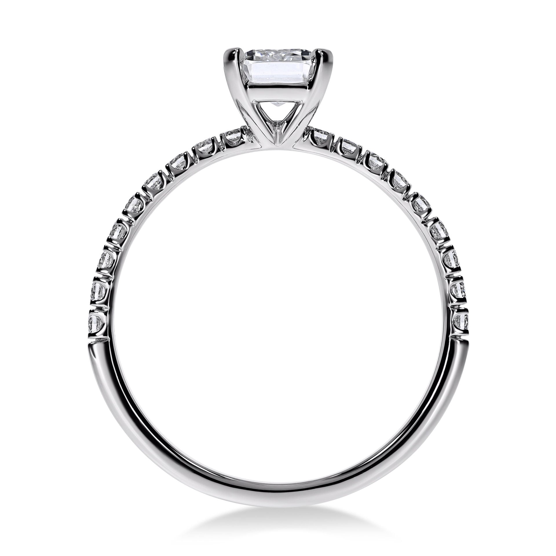 Moderna Solitaire II emerald cut forlovelsesring